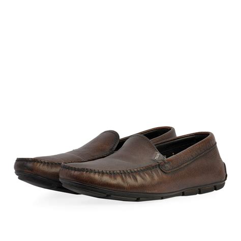 prada driving shoes brown|prada moccasins men's.